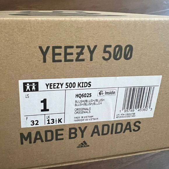 Yeezy 500 kids blush kid size 1Y - Picture 5 of 5